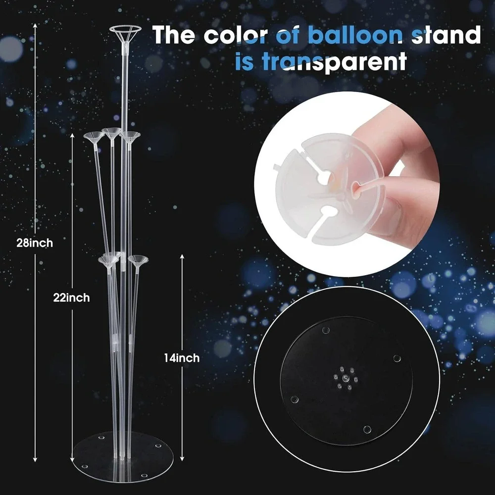 4 Pack Clear Balloon Stand Kit Table Centerpiece for Party Decor